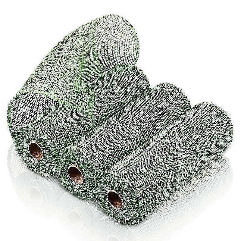 3 Rolls Burlap Decoration Mesh 10 Inch Wide Decorative Mesh Ribbon Wrapping Ribbon Rolls for Craft D