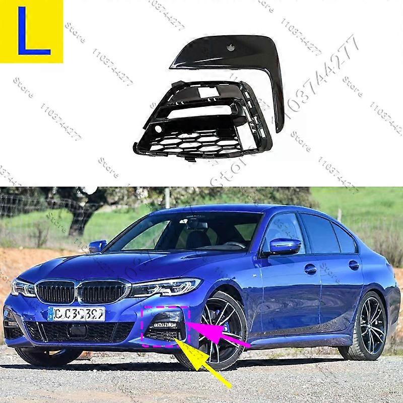 Compatible Front Bumper Fog Light Grille For 2019-2022 G20 BMW 330e 330eX 330i 330iX 51118069371 51118069372 1118089207 51118089208