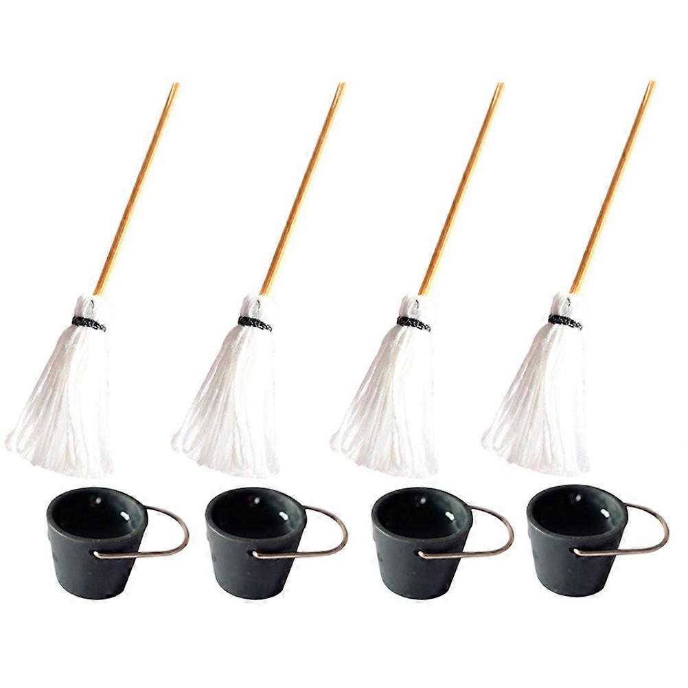 Miniature Cleaning Tool Mini Mop and Bucket Kit for 16Sets
