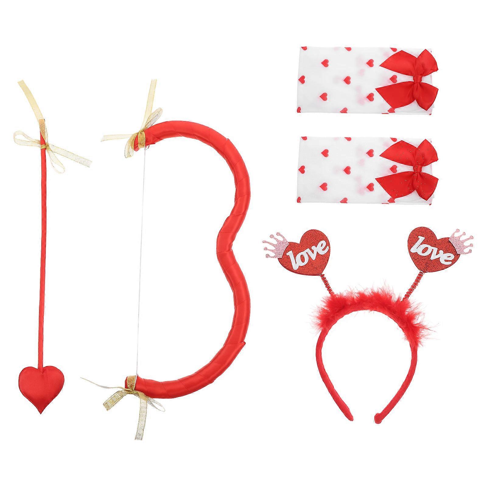 Valentine's Day Red Cupid Costume Set for Party 15Pcs Headwear Kit