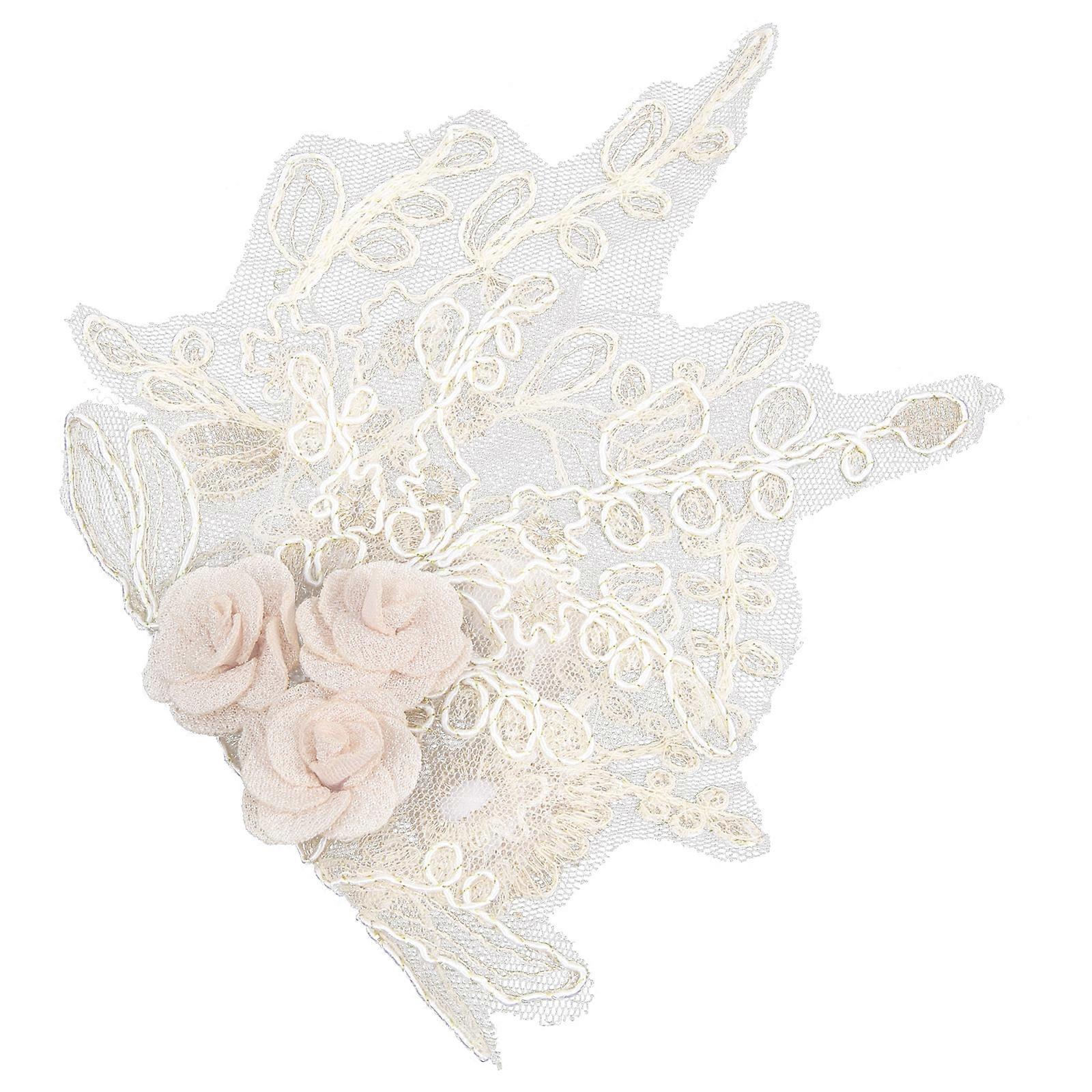 Garment Lace Applique Patch for Decor 2Pcs Embroidered DIY Accessory