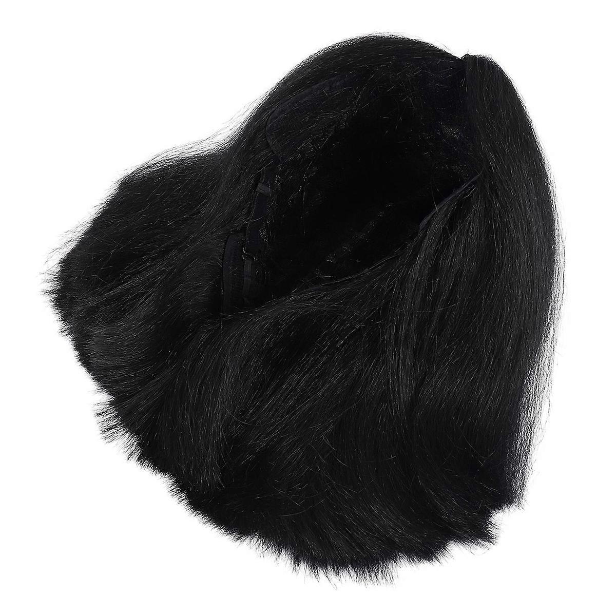  12 Inches Center Parted Wig Set Black Wig Set