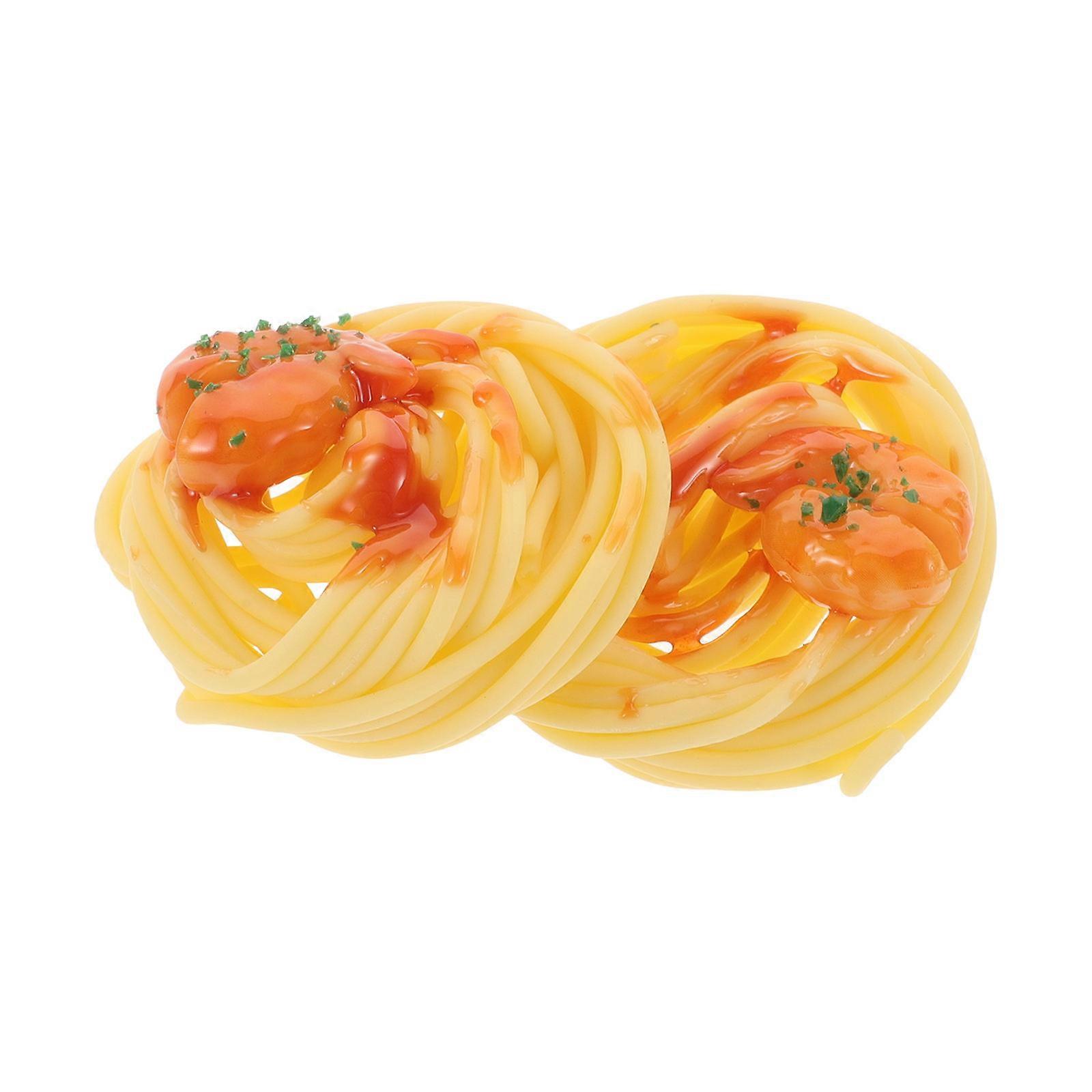 Plastic Fake Food Spaghetti Prop for Party Use 2Pcs Simulated Model