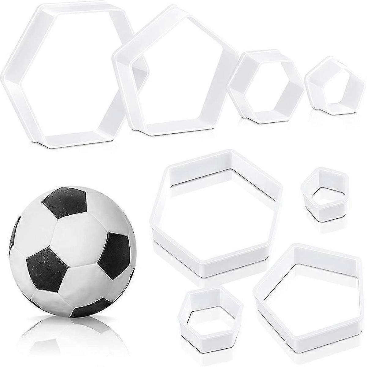 Football Pattern Cookie Cutters Hexagon Cutter compatible DIY Cake Tools