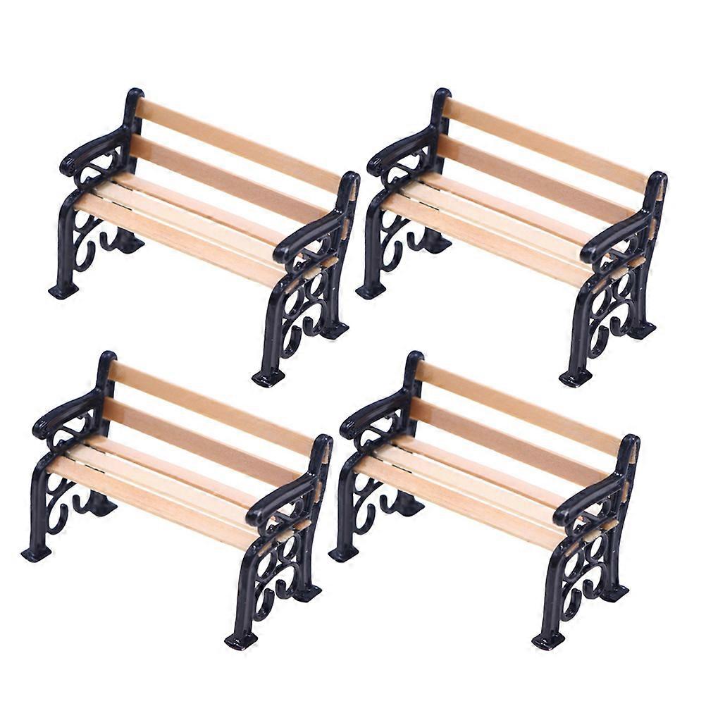 Miniature Park Bench Model Crafted for Mini Garden Use 8Pcs Set