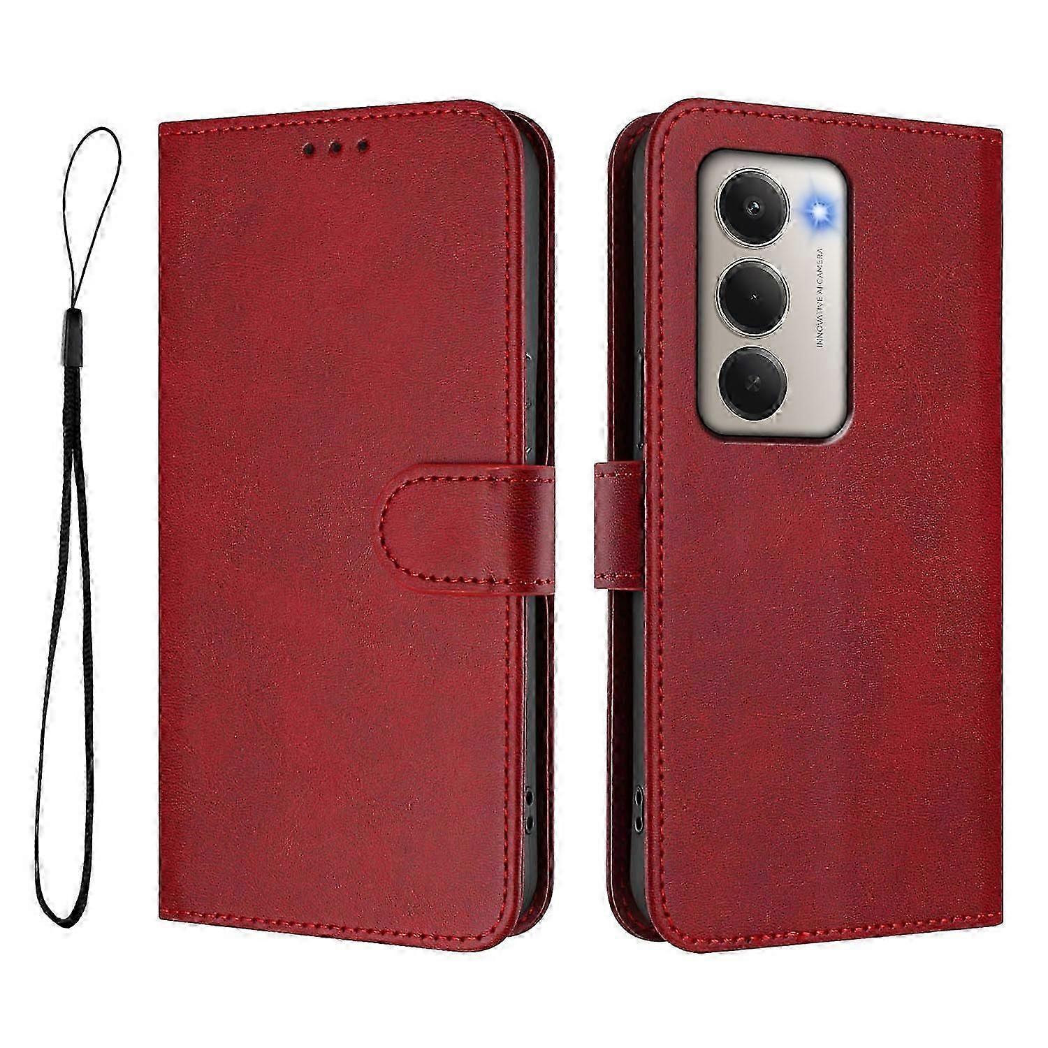 For Xiaomi Redmi 15 5G Wallet Case RFID Blocking Calf Texture Leather Stand Phone Cover with Strap