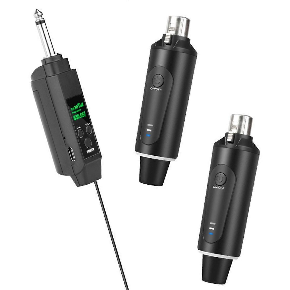 Universal 2.4G Wireless Transmitter and Receiver System Wired Microphone for Musical Instruments and