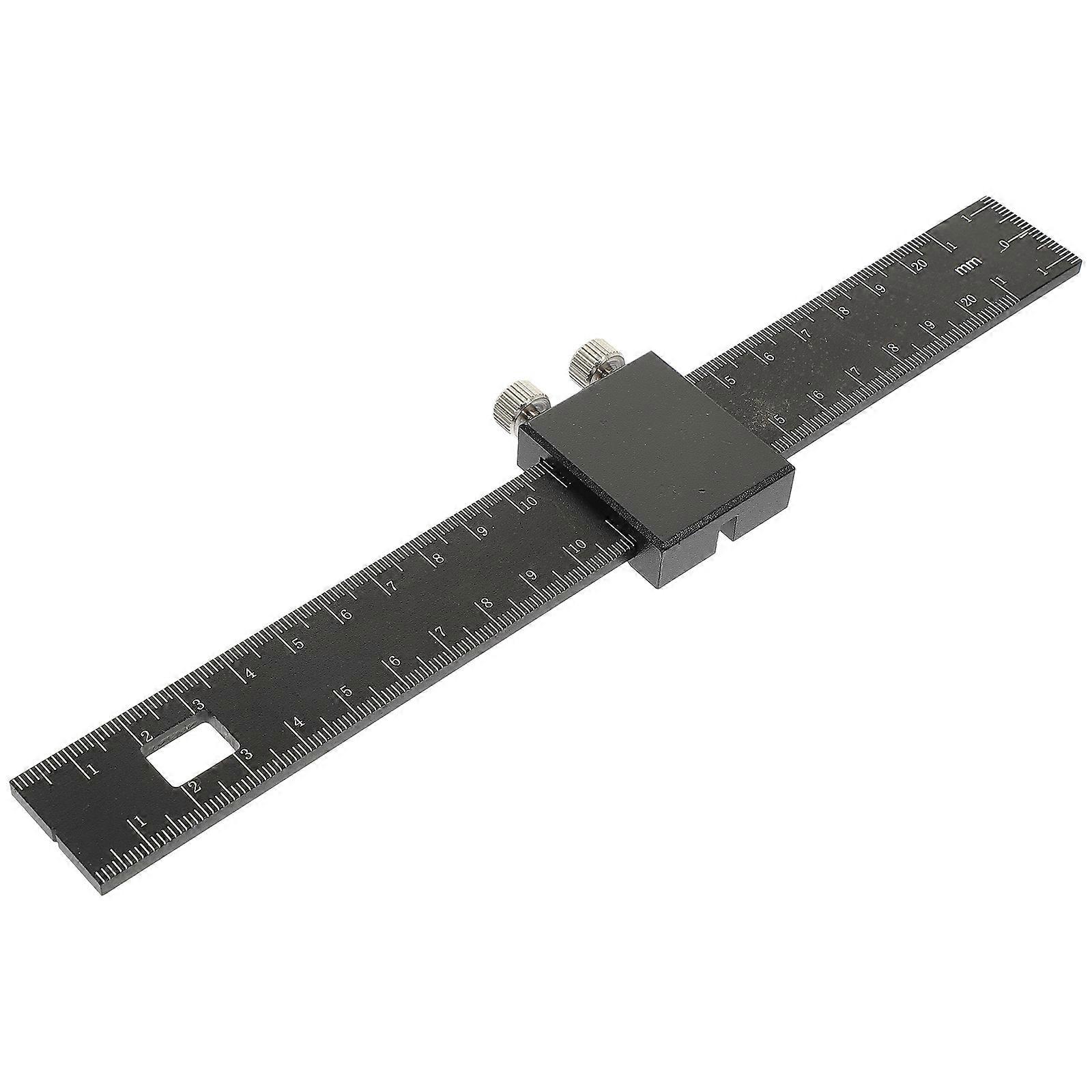 Woodworking Ruler 3Pcs Adjustable Sliding Measuring Ruler For Carpentry Tools 9.1X2X1.8In Black Durable