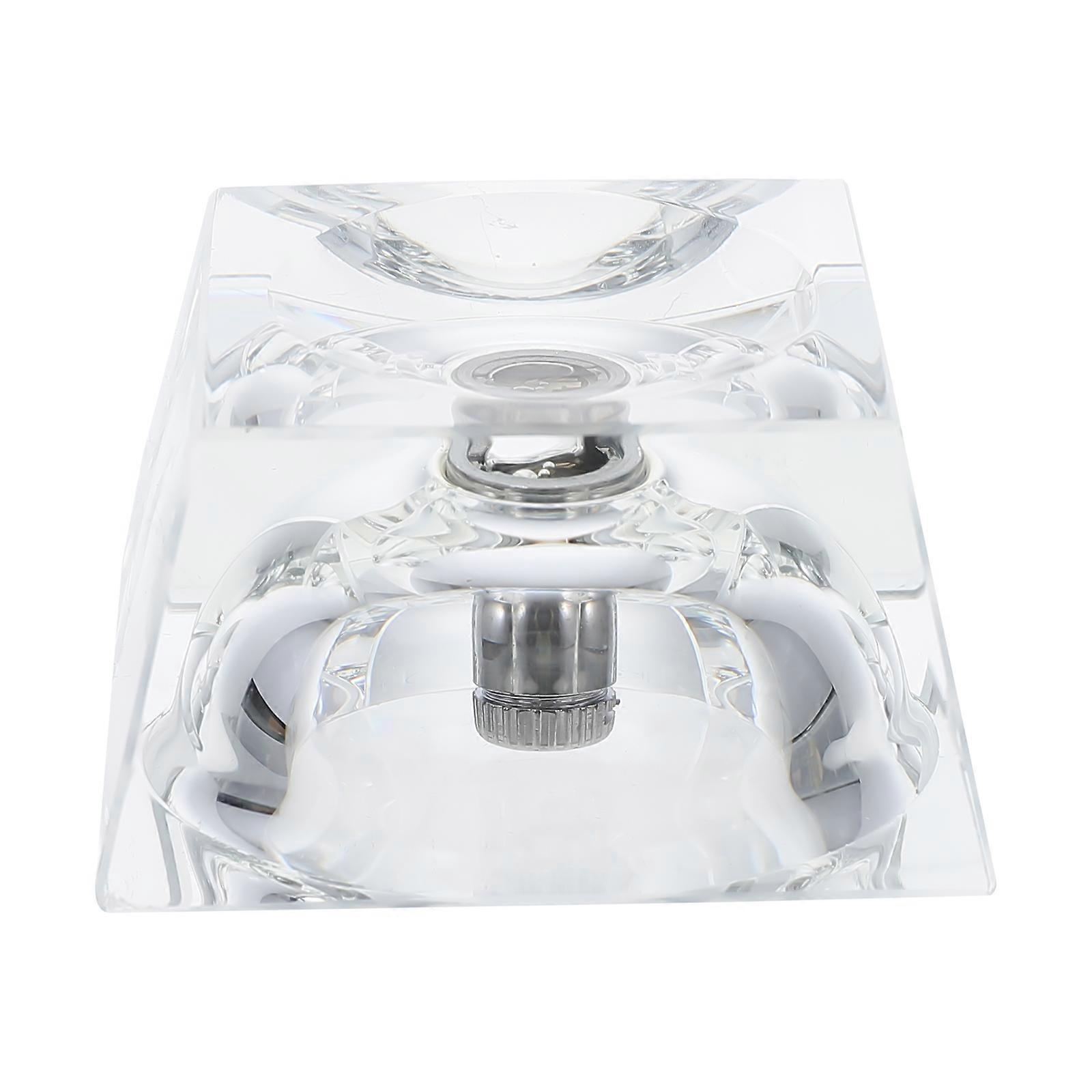 Luminous Light Up Crystal Stand Square Crystal Holder 4X4X2.3CM Glass Storage Base 1Pcs