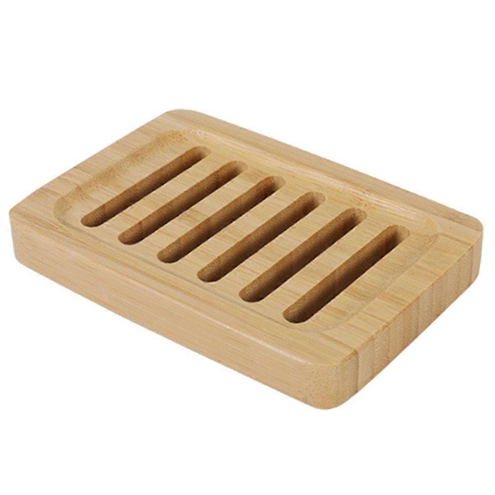 Light Brown Laundry Soap Holder 3Pcs Bamboo Tray For Bathroom Organization And Practical Item Storage