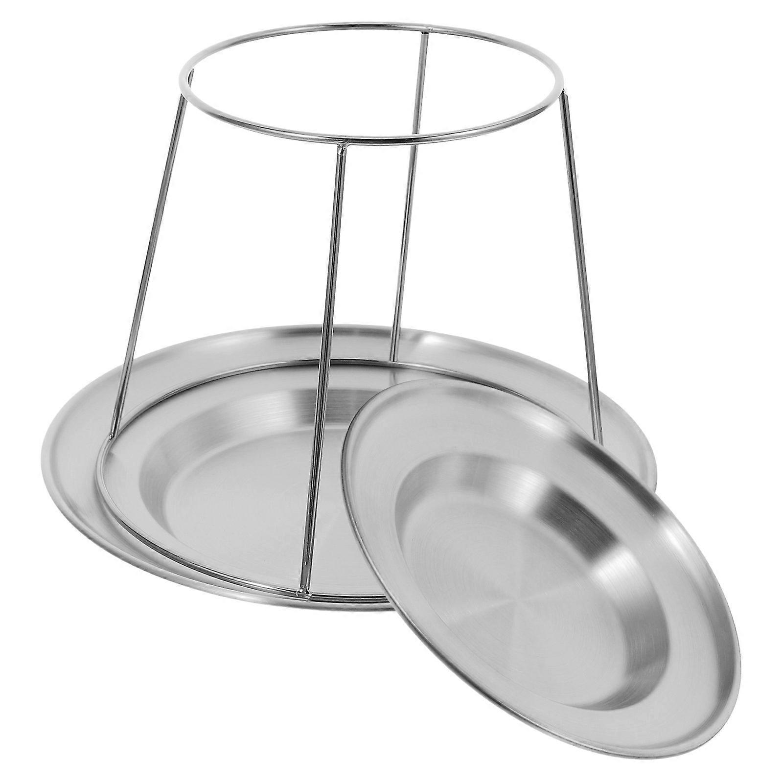 Multifunctional Double Layer Stainless Steel Rack For Serving Oysters And Desserts 17Cm Gold Plates For Kitchen Use 1 Set