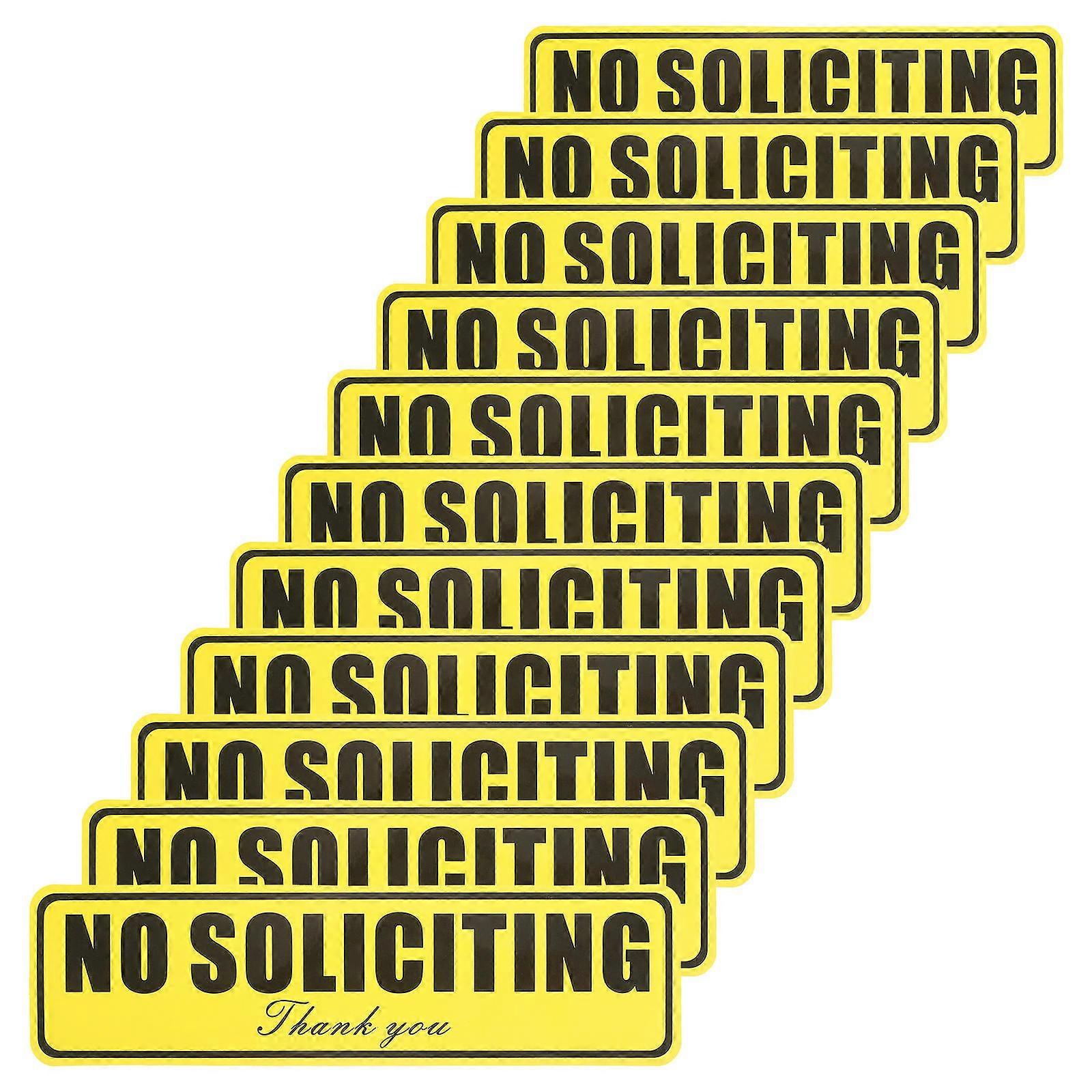 Decorative No Soliciting Door Sign 100 Pcs Rectangular Shape For Commercial Use Easy To Install And Use Yellow