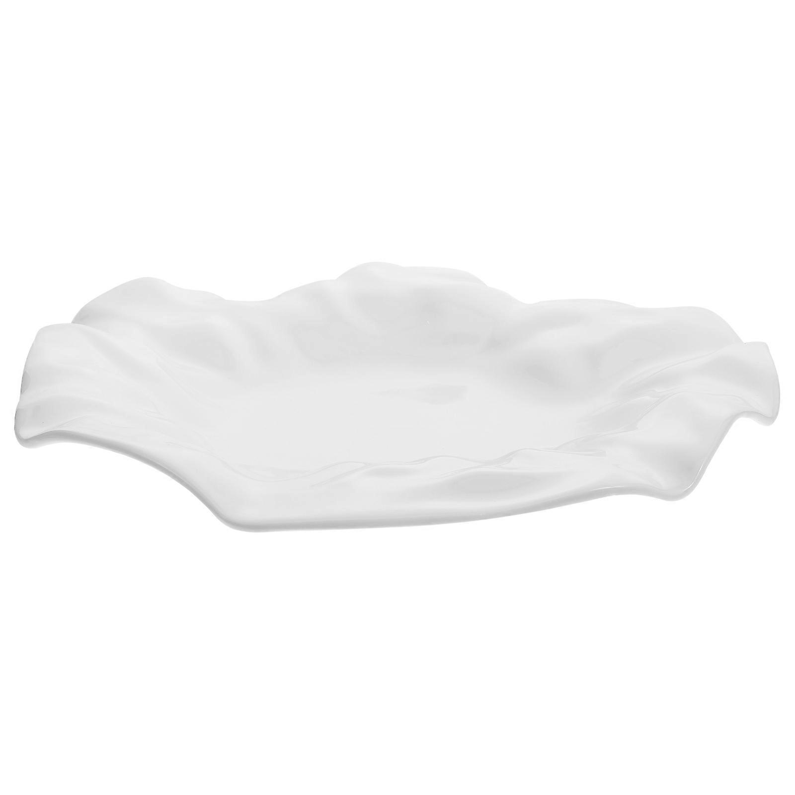 Ceramic Food Tray Irregular Fold Serving Tray for Home Use 2Pcs