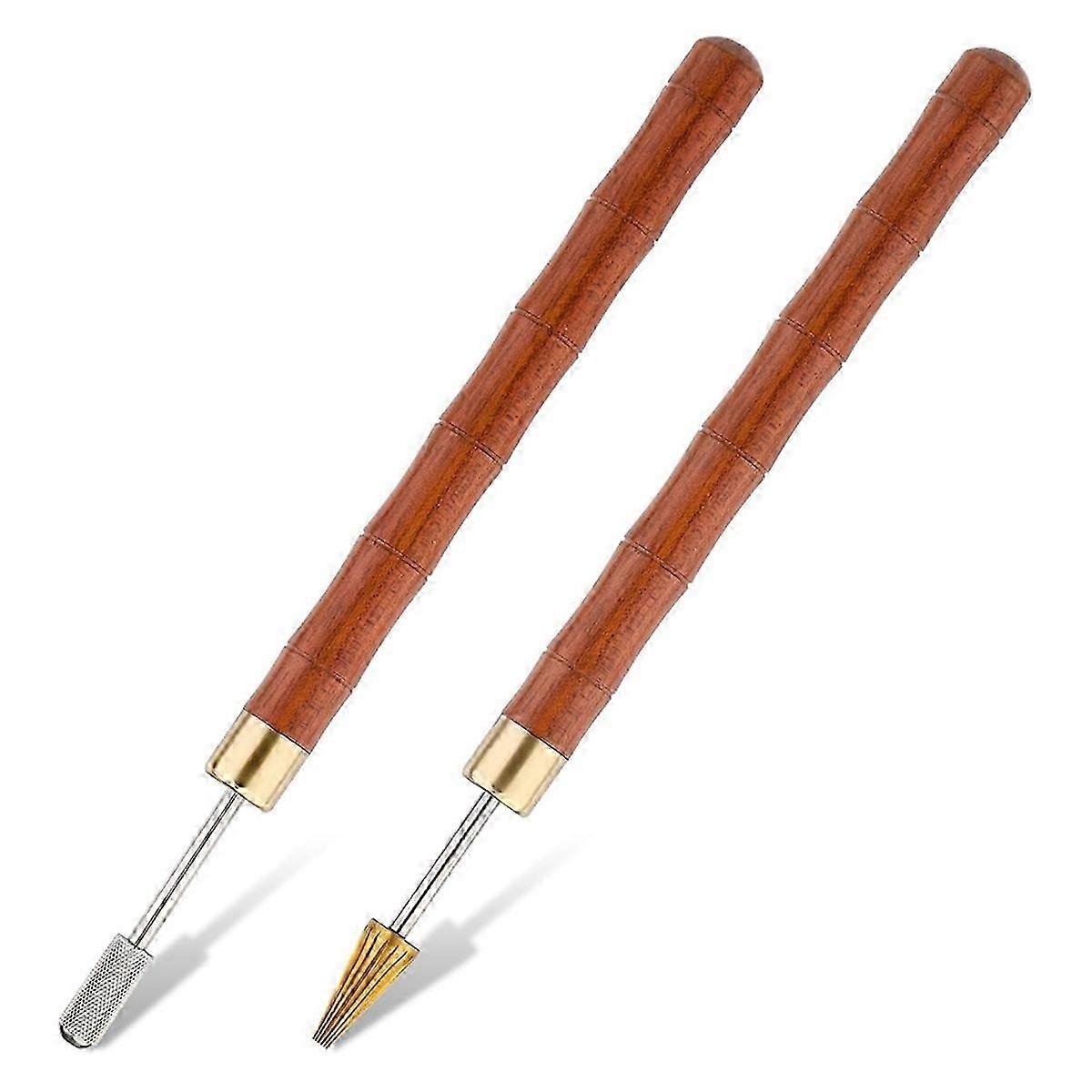 2pcs Leather Edge Dye Pens, Leather Edge Roller Pen Applicator, Leather Edge Printing Tools for Lea