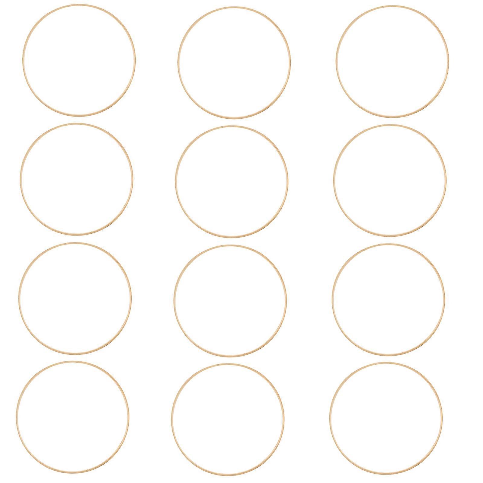 DIY Dream Catcher Ring Bamboo Frame for Craft Making 12Pcs Khaki