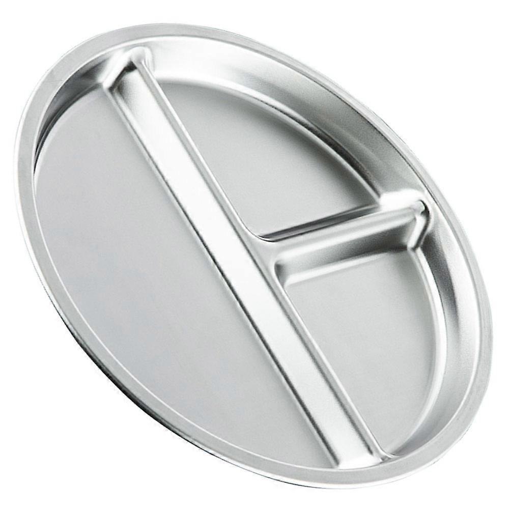 Portion Control Plate Stainless Steel Divided Dinner Tray for Kitchen Use 3Pcs