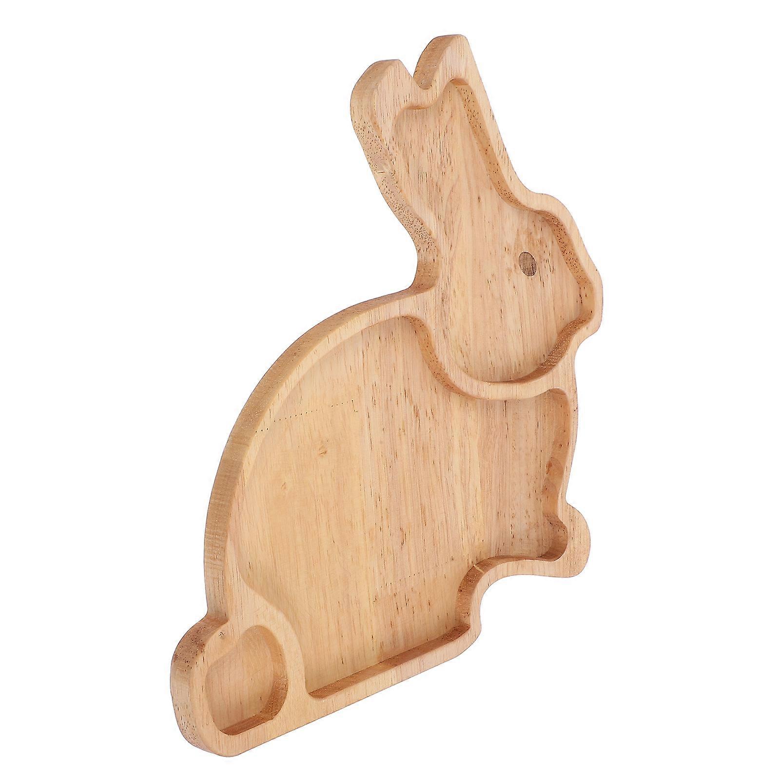 Wooden Easter Tray for Serving 3Pcs Cartoon Shaped Solid Wood Tray Set