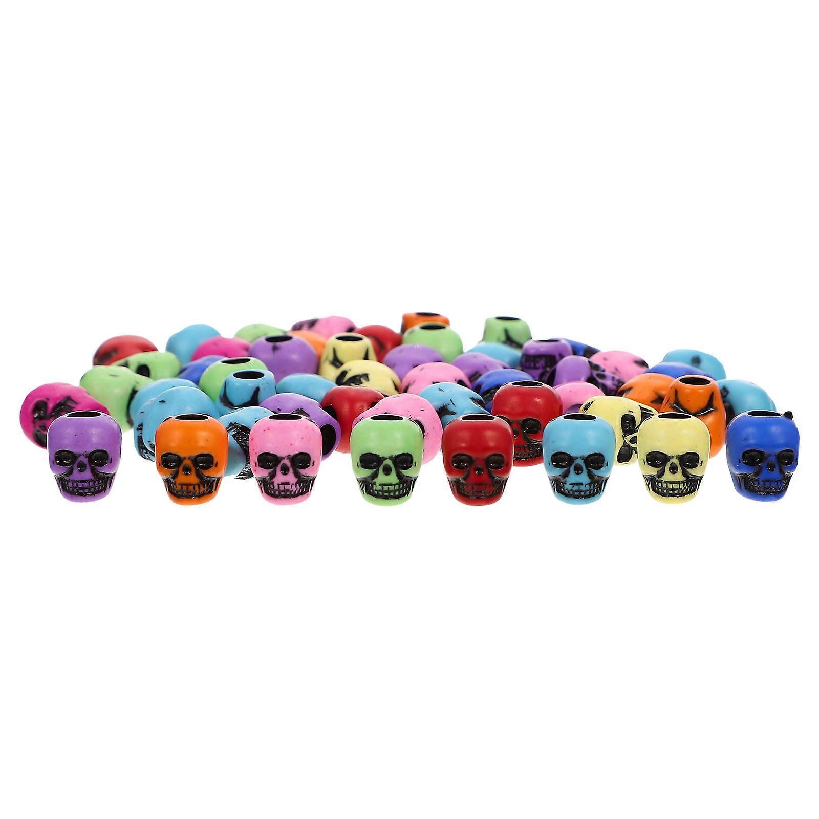 Skull Beads for Bracelets and Necklaces Acrylic 200Pcs Set