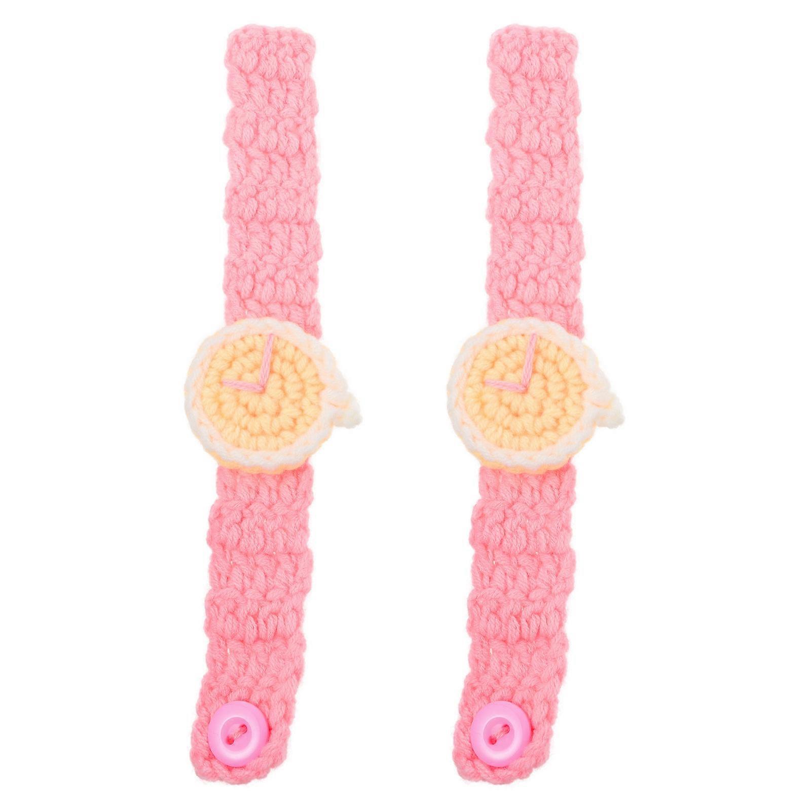 Hand-Woven Bracelet Creative Woolen Yarn for Decoration 2Pcs Set
