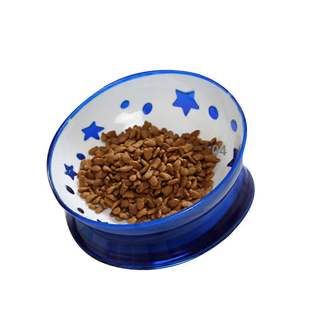 Small Dog Bowls Simple Design Cat Feeding Accessories Skid Resistance Blue 1Set