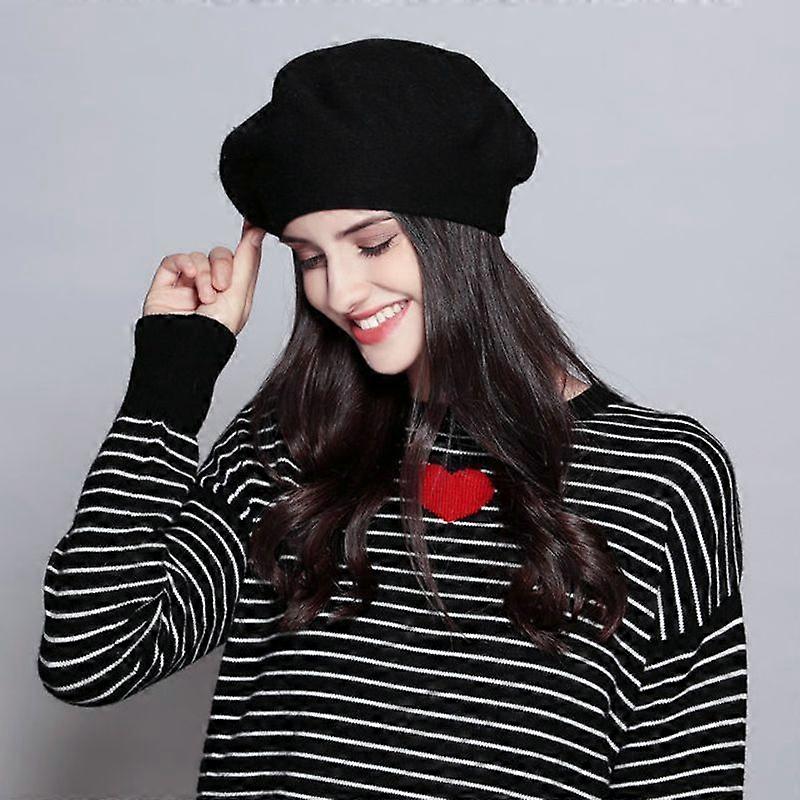 Minglan French Beret Hat Wool Women's Basque Beret Caps Classic Solid Color Winter