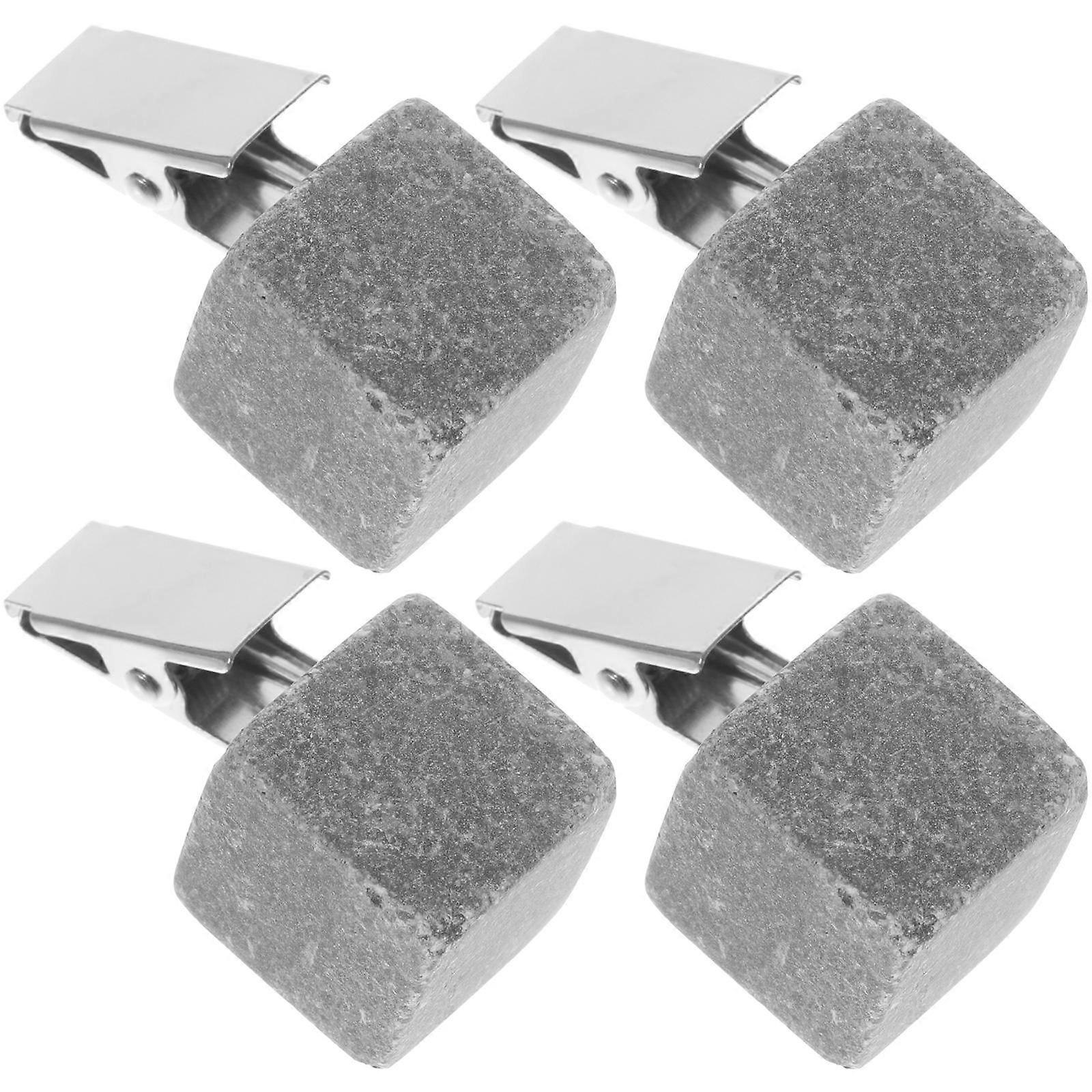 Tablecloth Weights with Metal Clip Stone for Patio Use 8Pcs Pack