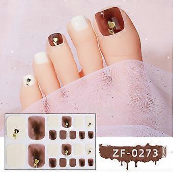 3D Diamond Nail Stickers for Toenails, Waterproof Hot Stamping Butterfly Design, Gradient Whitening Effect - 10 Pieces