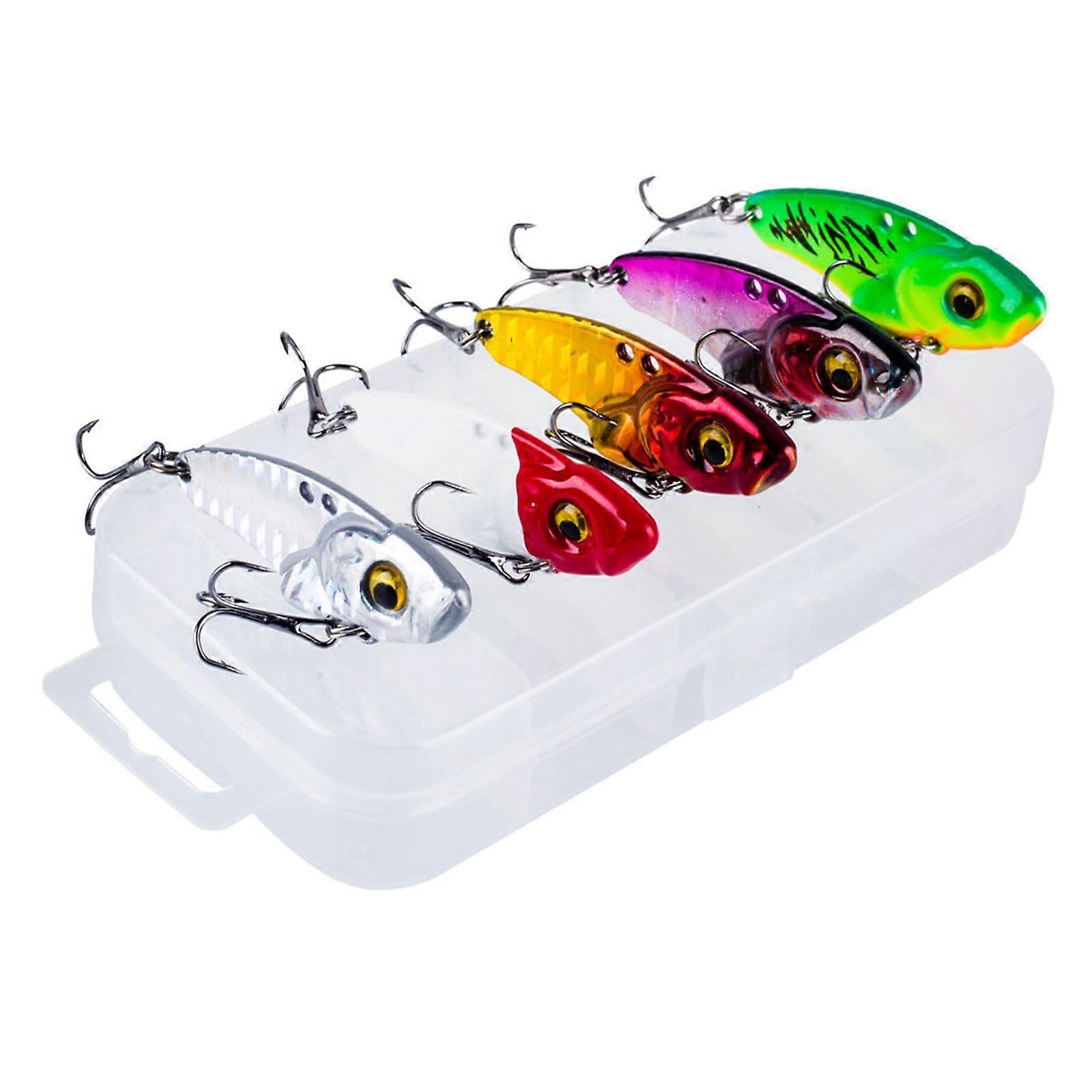 Spoon Lure 5Piece Metal Jig Set, Spinner Balancer Lures, Hard Baits 15g, Artificial Lures Fishing Accessory