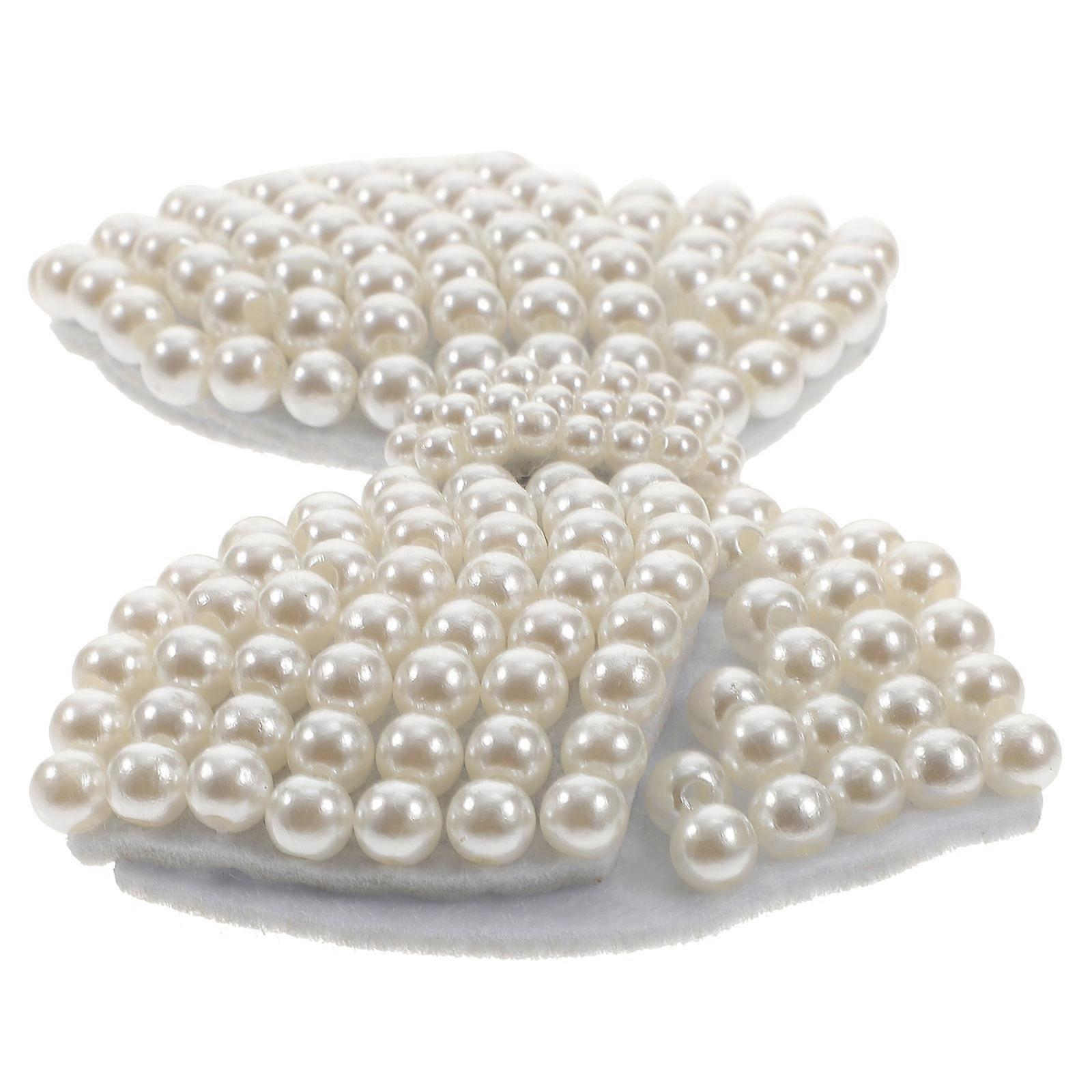 Applique Bowknot Iron on Patch for Clothing 2Pcs White Decorative Accessory