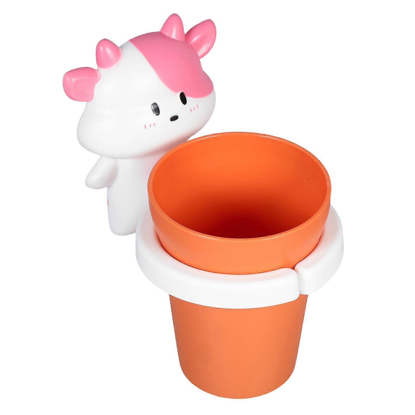 Animal Toothbrush Holder for Storage 4Pcs Kids Toothpaste Container with Cup