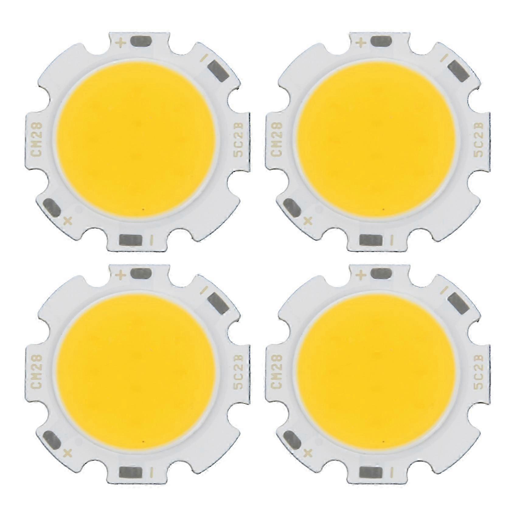 4X 5W puce lumière ronde COB Super brillant LED lumière LED lampe ampoules blanc chaud DC15-17V