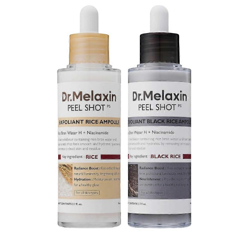 Dr.Melaxin PEEL SHOT GLOW EXFOLIANT RICE AMPOULE (WHITE RICE/BLACK RICE) 80ml