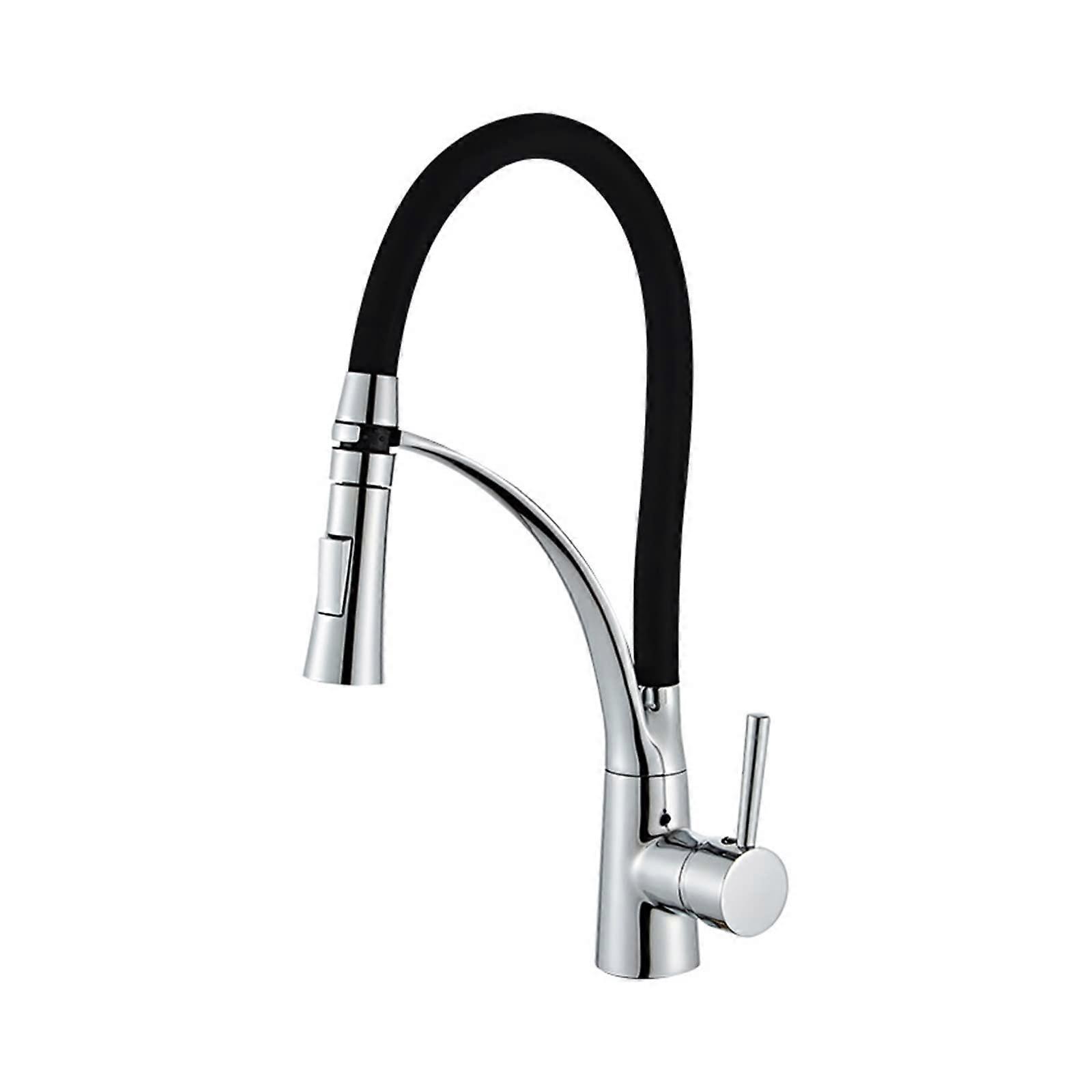 Kitchen Sink Faucet Swivel PullDown, Deck Mounted Chrome Finish, Hot And Cold Water Mixer