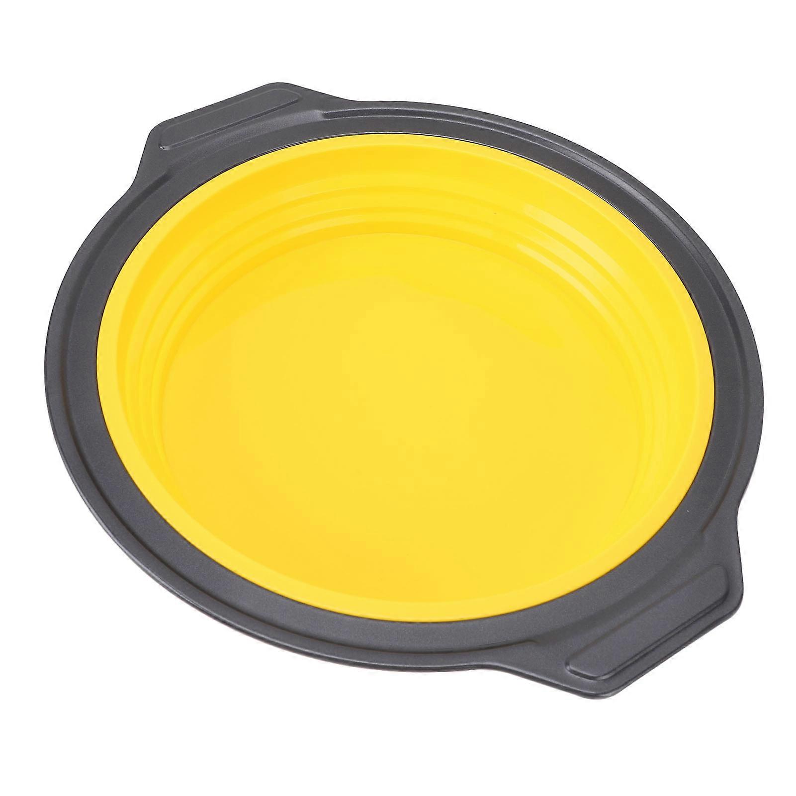 Foldable Silicone Round Cake Pan 22cm Quick Release Yellow