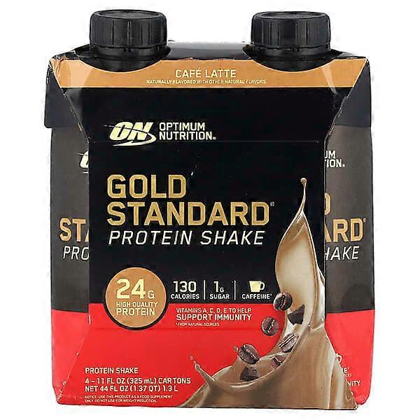 Optimum Nutrition, Gold StandardÃÂÃÂÃÂÃÂ® Protein Shake, Cafe Latte, 4 Cartons, 11 fl oz (325 ml) Each