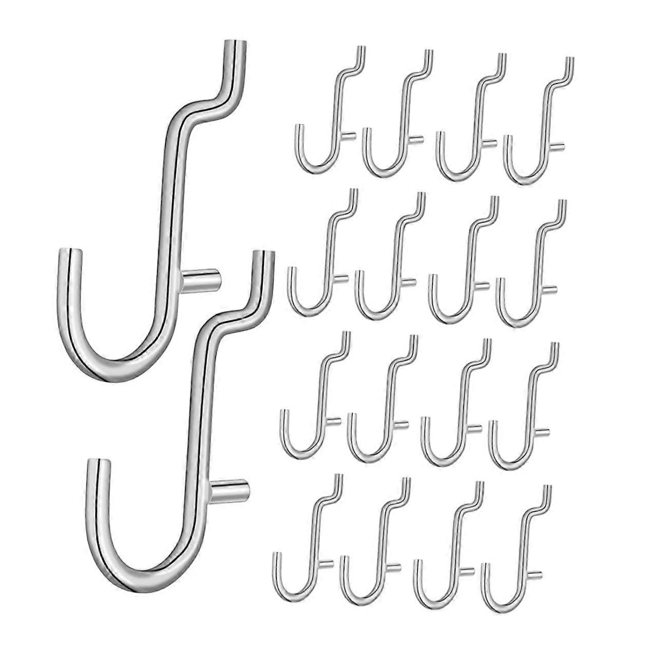 40pcs Stainless Steel Pegboard Hooks For Workshop Garage Office And Craft Organizers Durable Metal Peg Hooks For Keys