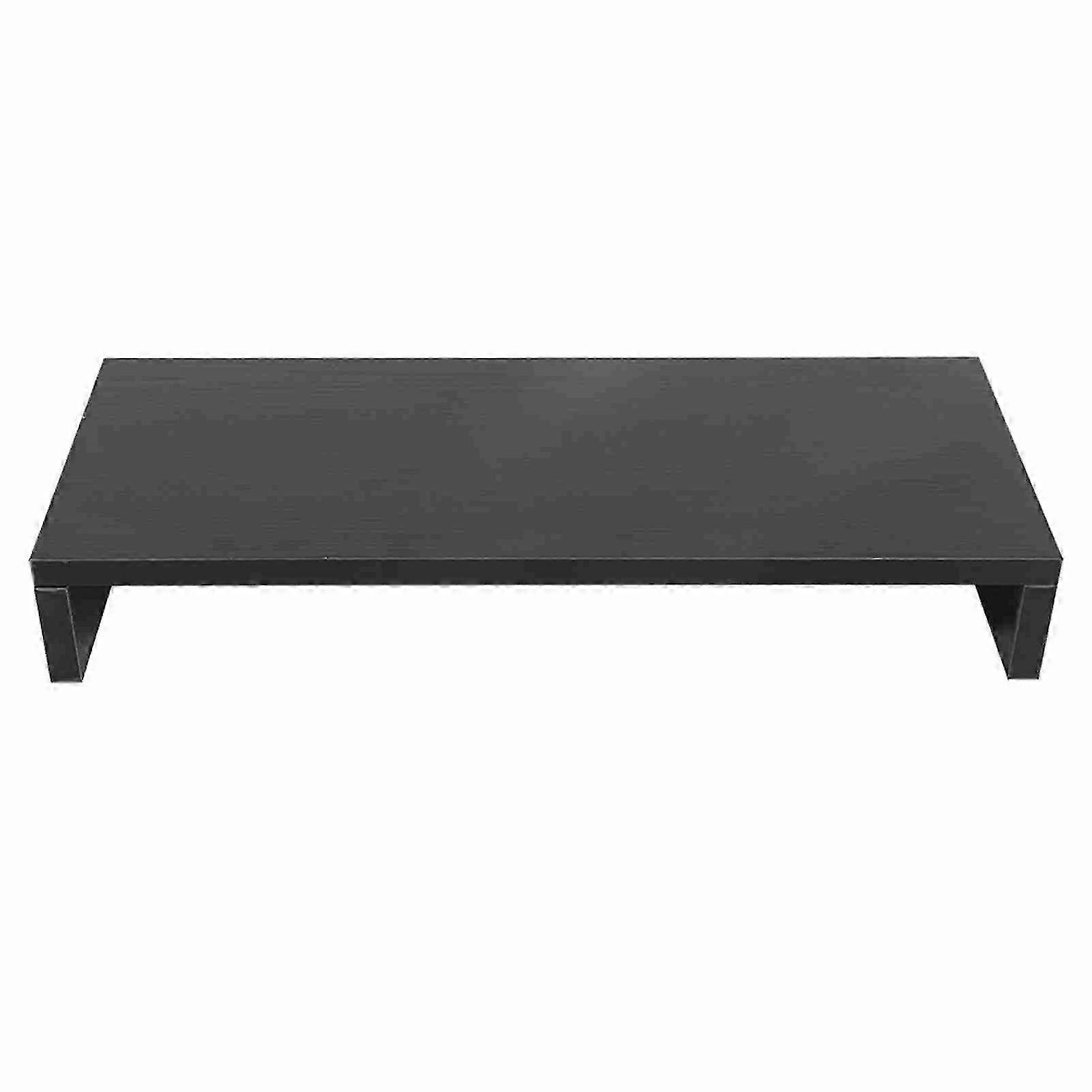 Wooden Monitor Stand LED LCD Computer Monitor Riser Desktop Organizer Display Shelf Black