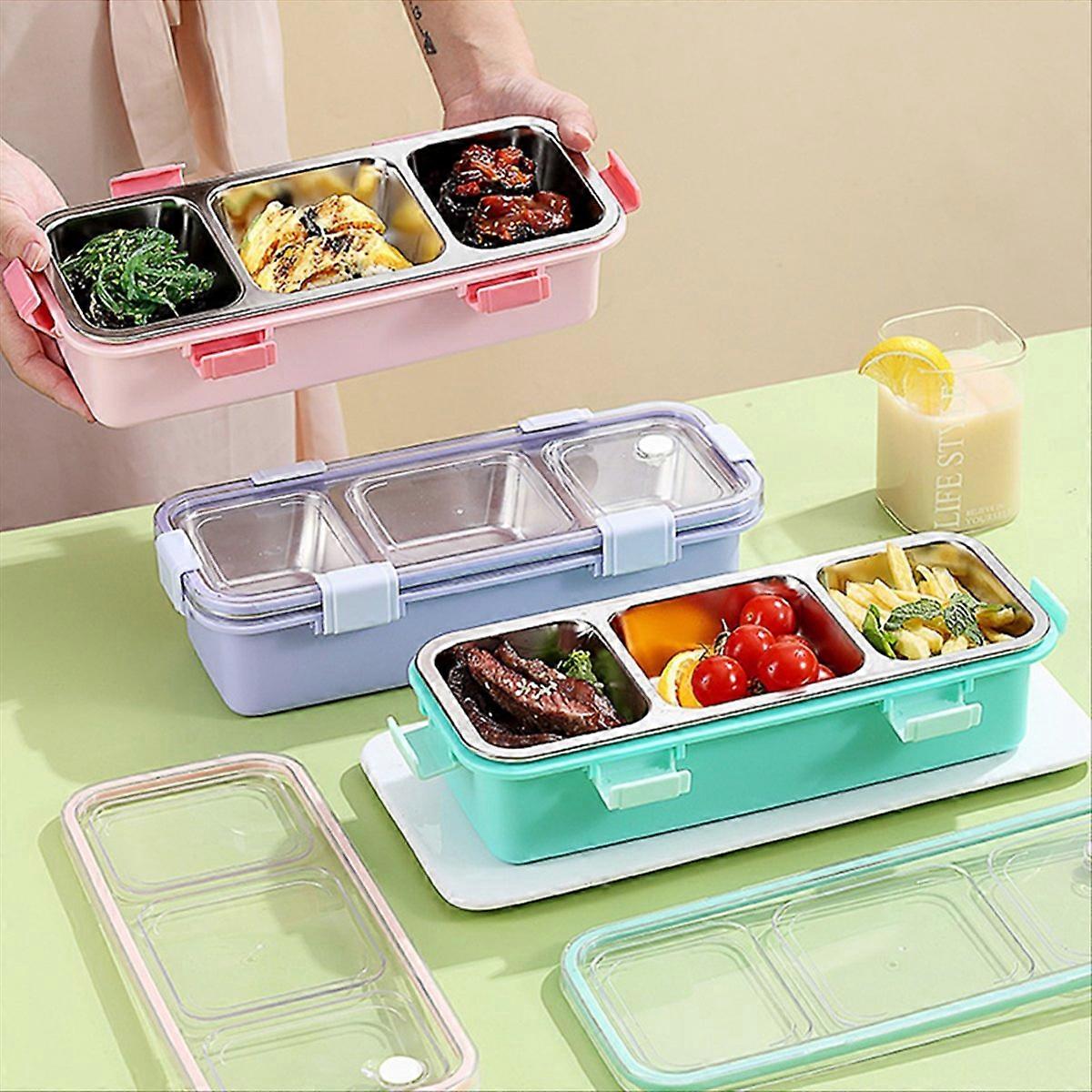 3 Compartment Lunch Box, Portable Food Storage Container B