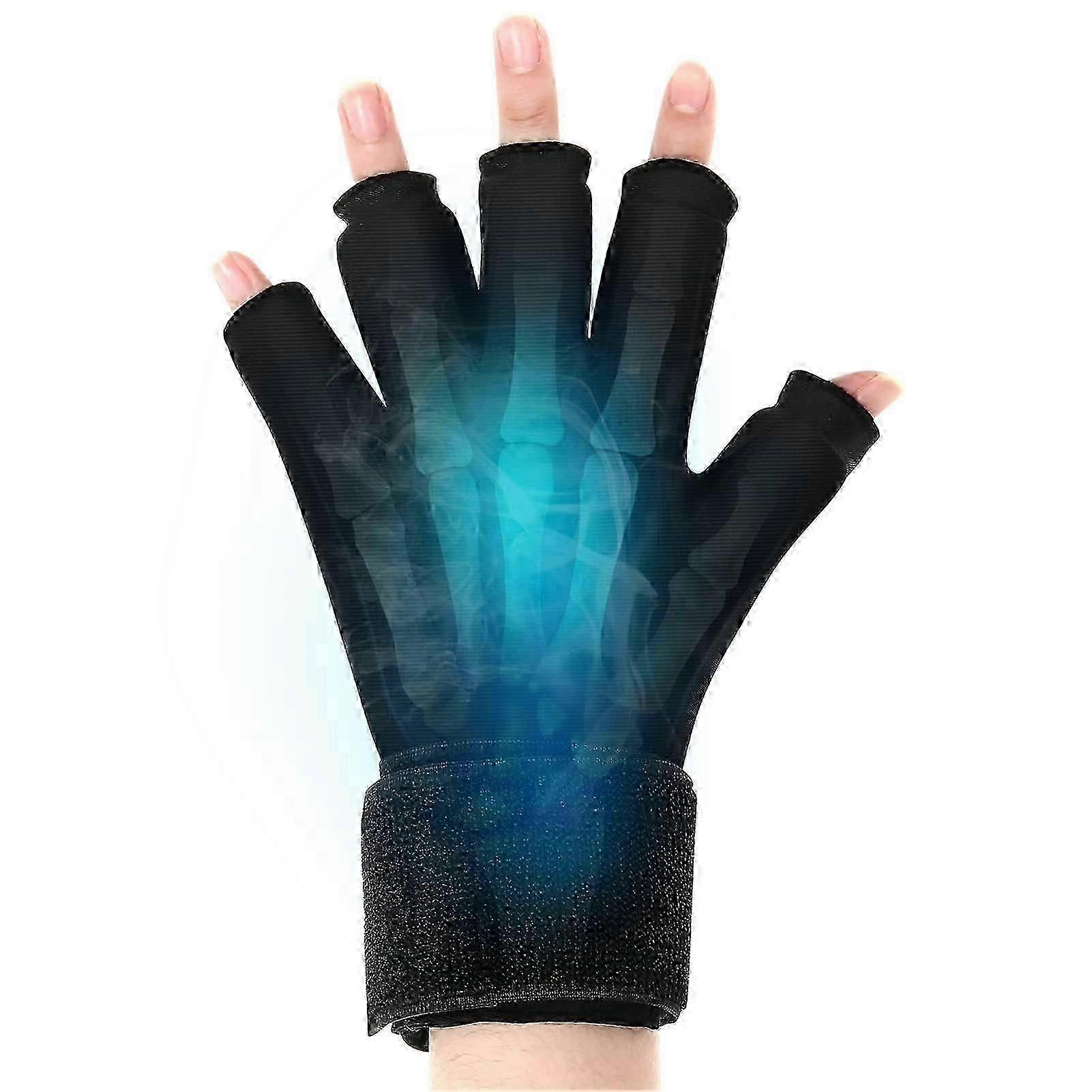 Ice therapy glove with adjustable wrist strap