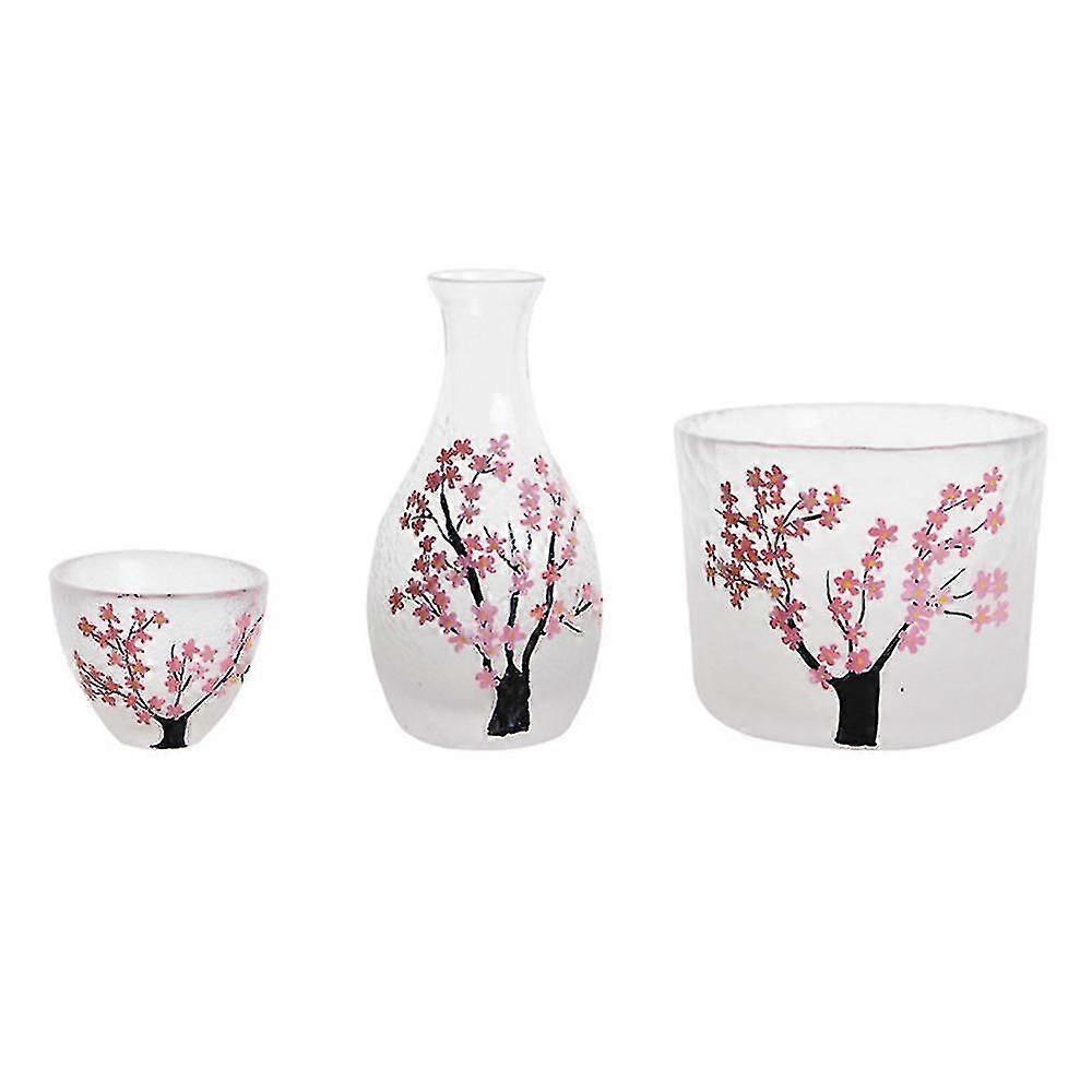 Case Pack Japanese Sake Set Handmade Pink Sakura, Sake Bottle