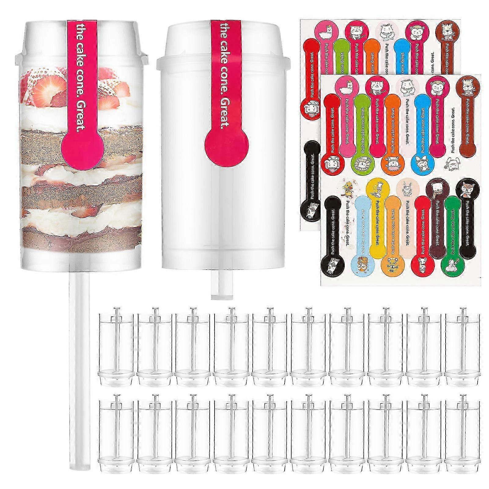 30 Stück Cake Pops Shooter Push Up Cake Pop Behälter Cake Push Pops Behälter Cake Push Pops mit Deckel