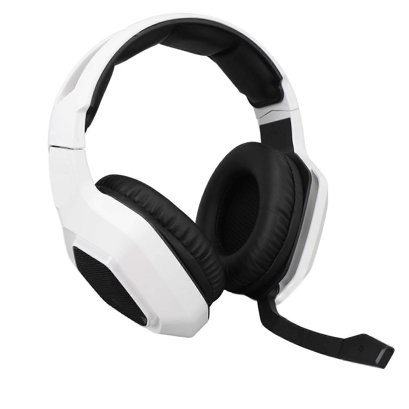 2.4G Wireless Gaming Headset Active Noise Reduction Bluetooth 3.5mm Wired Connection PC Gaming Headphone for PS5 PS4 White 