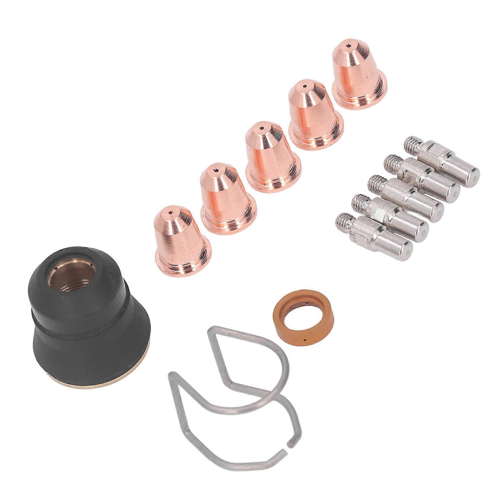 13Pcs Plasma Cutter Torch Accessory Kit Consumables Parts Electrodes Nozzle Tips Spacer Guide Gas Diffuser