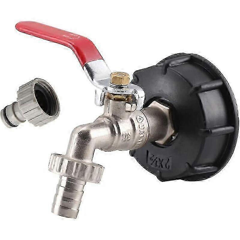 IBC 1000L Tankadapter Messing S60x6 Gewinde 1,27cm Wasserhahn