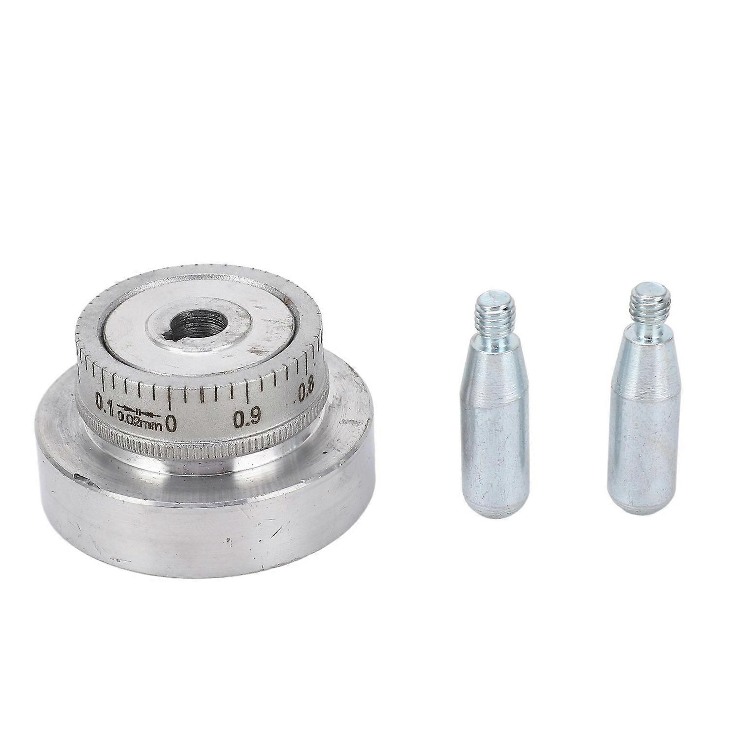 Mini Lathe Hand Wheel with Handle Crank Aluminum Alloy 50mm 2in 0‑1mm Scale Circle Size