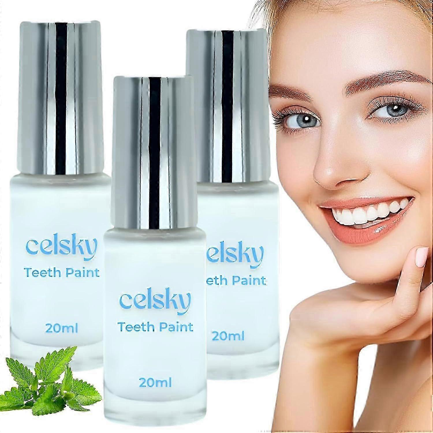 Celsky Instant Teeth Whitening Paint for a Brighter Smile - Quick and Easy Application for UK Users