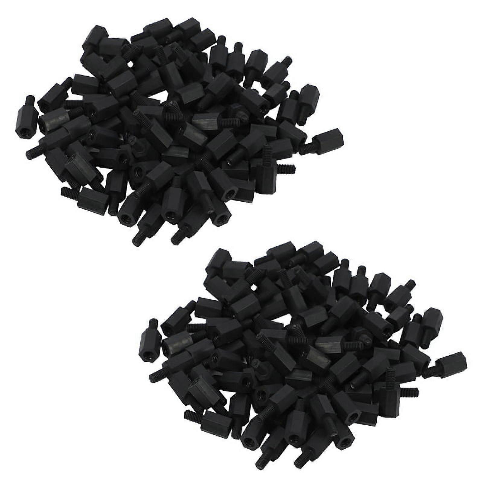 200Pcs M3 Thread 8mm+6mm PCB Fixed Nylon Hex Standoff Spacer Pillar