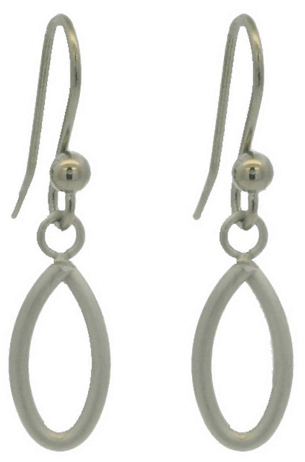 Ti2 Titanium Crossover Drops Earrings - Natural Silver