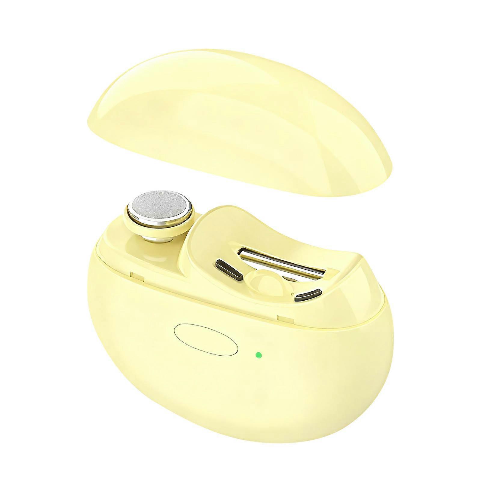 Automatic Nail Trimmer And Polisher With Built in Grinder For Smooth Edgeds Portable Design For Travel  Yellow
