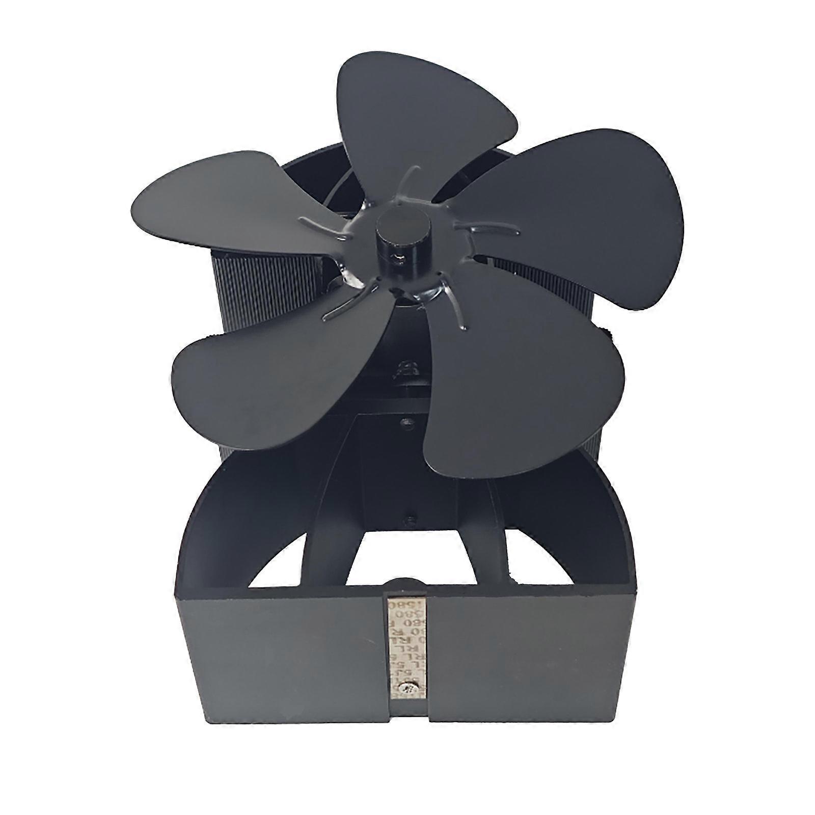 Ecofriendly Quiet Operations Heat Powered Stove Fireplaces Fan With 5Blades, & Temperature Gauge No Electricity Required Multicolor